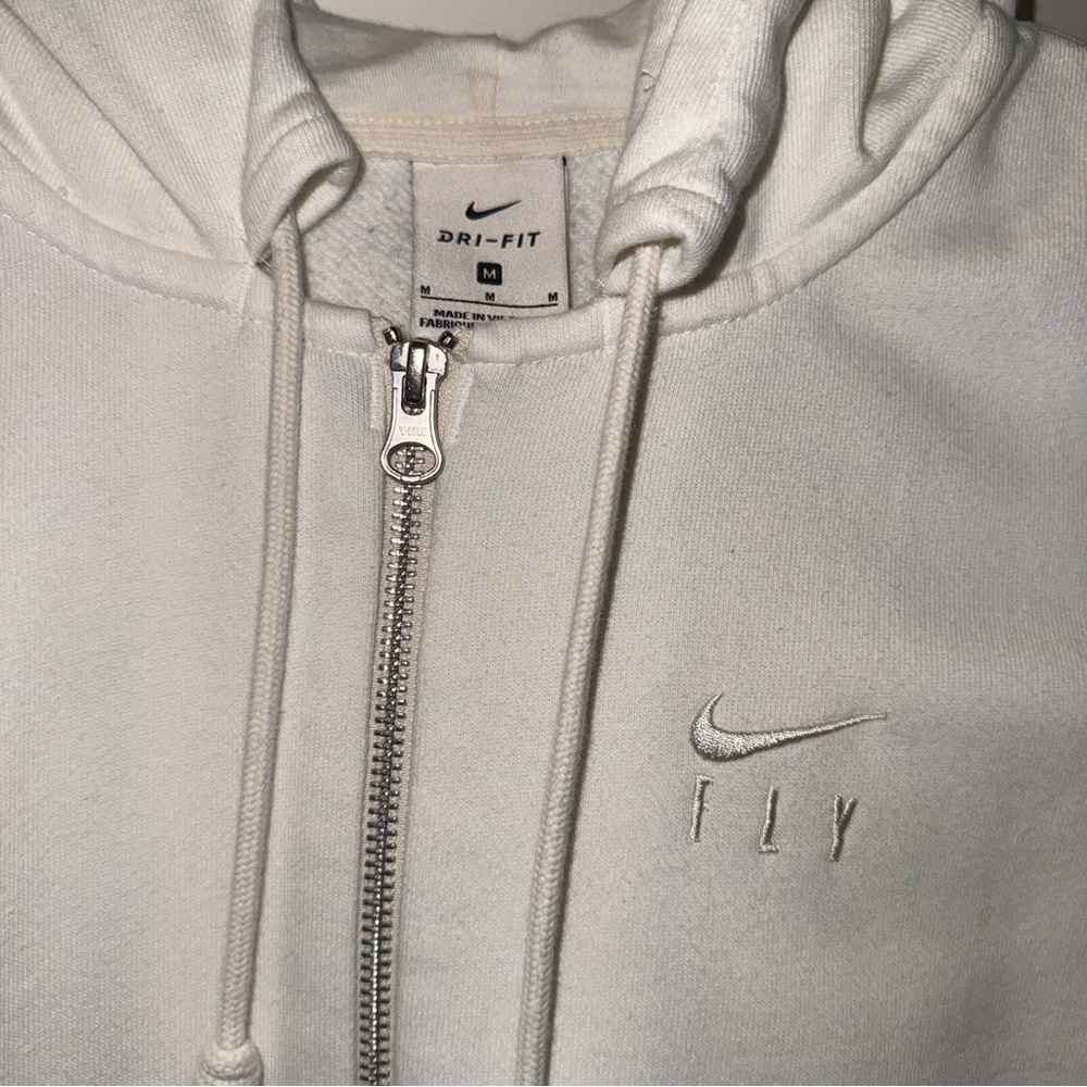 Nike White Zip-Up Hoodie